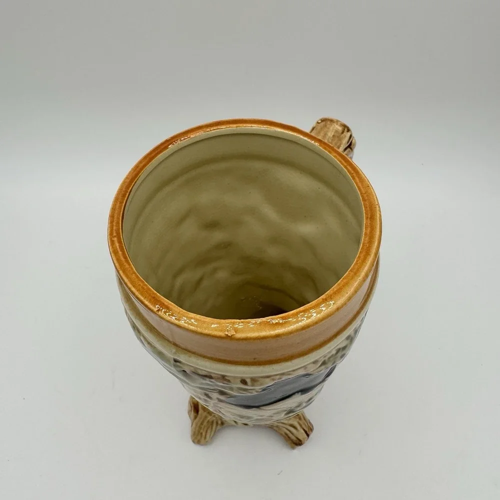 German Beer Stein Footed Ceramic Cornicopia Lieb und Lied Love and Song Japan 7